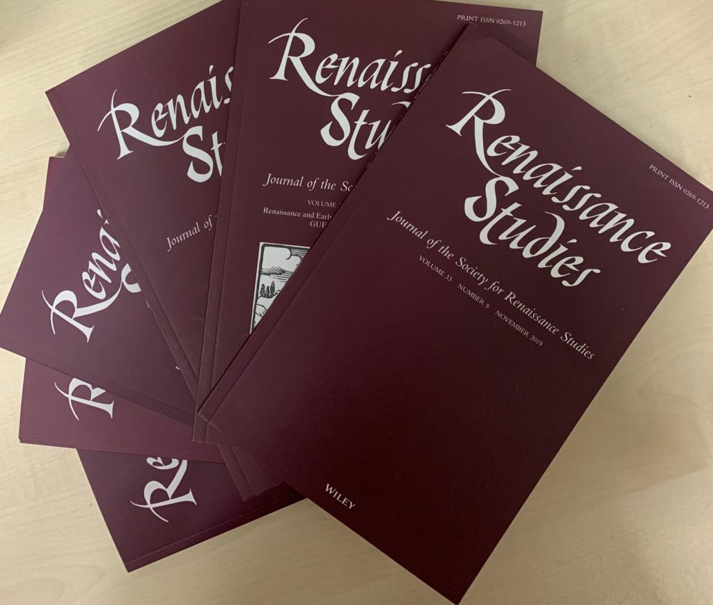 Several copies of "Renaissance Studies"