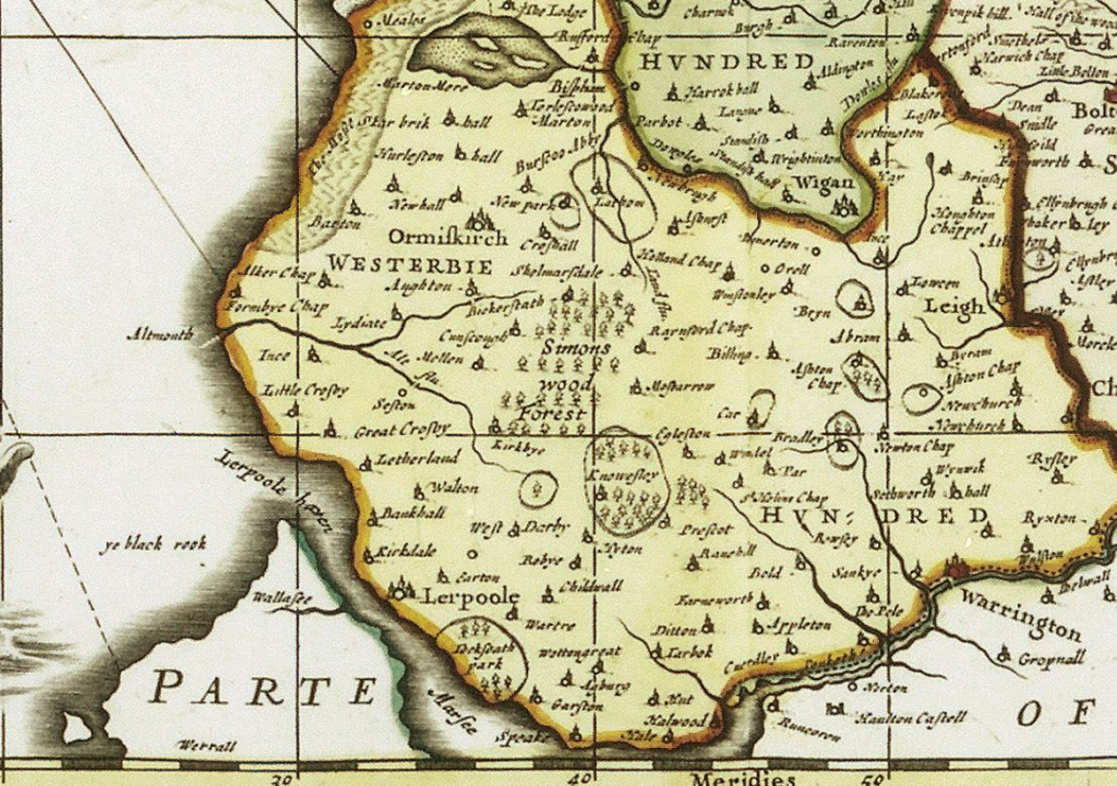 seventeenth-century map of Merseyside