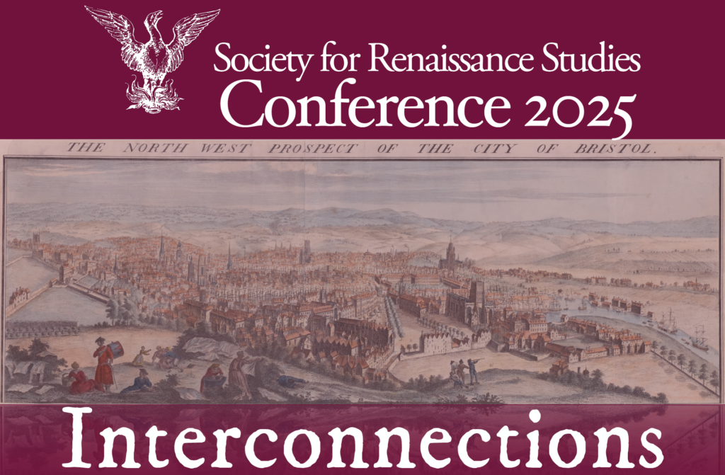 SRS Phoenix Logo on burgundy background, 'Conference 2025: Interconnections'. Image of the North Elevation of Bristol (1734)